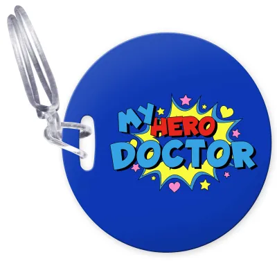 (10cm Circle) (Doctor) with Clear Loop (Personalised with Text)