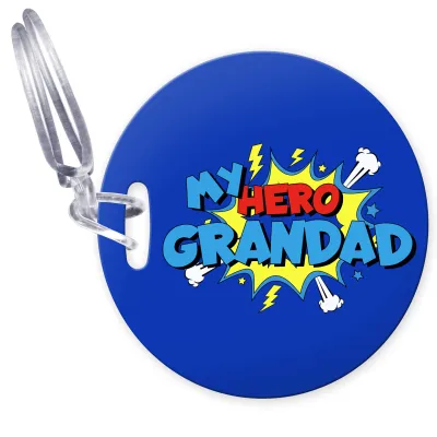 (10cm Circle) (Grandad) with Clear Loop (Personalised with Text)