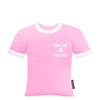 (Regular 35cm) (Football Icon) Baby Pink Soft Velvet Polyester Fabric (Personalised with Text)