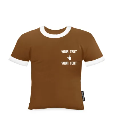 (Regular 35cm) (Single Finger Icon) Brown Soft Velvet Polyester Fabric (Personalised with Text)