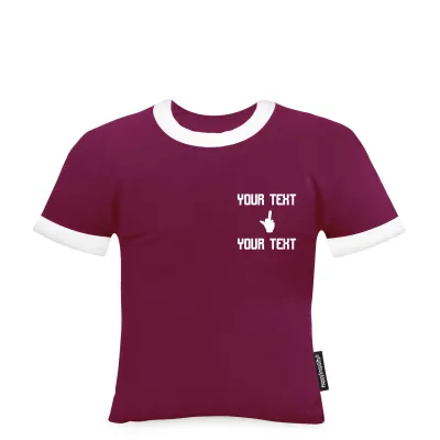(Regular 35cm) (Single Finger Icon) Burgundy Soft Velvet Polyester Fabric (Personalised with Text)