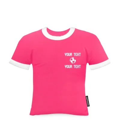 (Regular 35cm) (Football Icon) Hot Pink (Fuchsia) Soft Velvet Polyester Fabric (Personalised with Text)