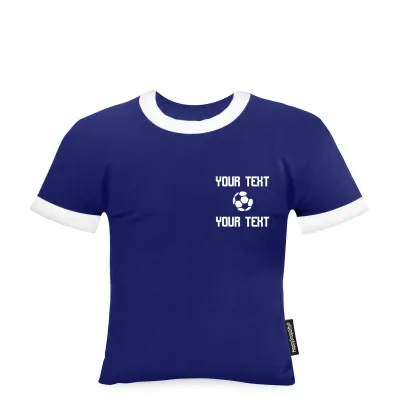 (Regular 35cm) (Football Icon) Navy Blue Soft Velvet Polyester Fabric (Personalised with Text)