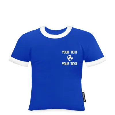 (Regular 35cm) (Football Icon) Royal Blue Soft Velvet Polyester Fabric (Personalised with Text)