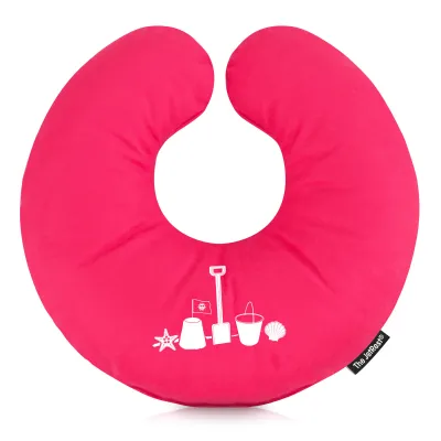 (30cm) (Bucket & Spade Icon) Hot Pink (Fuchsia) Soft Velvet Polyester Fabric (Personalised with Text)