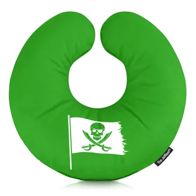 (30cm) (Pirate Design) Bright Green Soft Velvet Polyester Fabric (Personalised with Text)