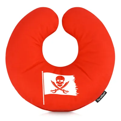 (30cm) (Pirate Design) Red Soft Velvet Polyester Fabric (Personalised with Text)