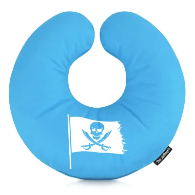 (30cm) (Pirate Design) Sky Blue Soft Velvet Polyester Fabric (Personalised with Text)