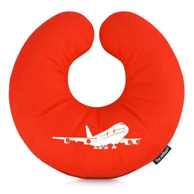 (30cm) (Plane Icon) Red Soft Velvet Polyester Fabric (Personalised with Text)