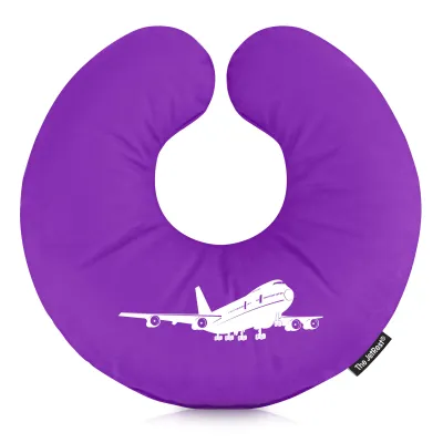 (30cm) (Plane Icon) Purple Soft Velvet Polyester Fabric (Personalised with Text)