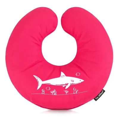 (30cm) (Shark Icon) Hot Pink (Fuchsia) Soft Velvet Polyester Fabric (Personalised with Text)