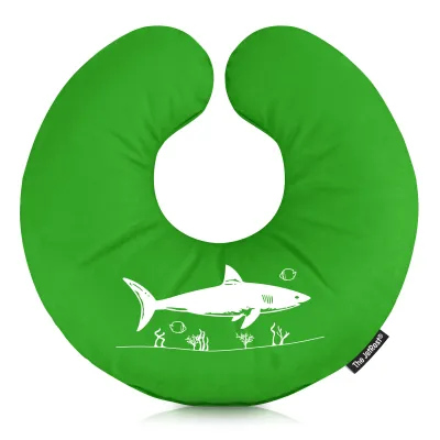 (30cm) (Shark Icon) Bright Green Soft Velvet Polyester Fabric (Personalised with Text)