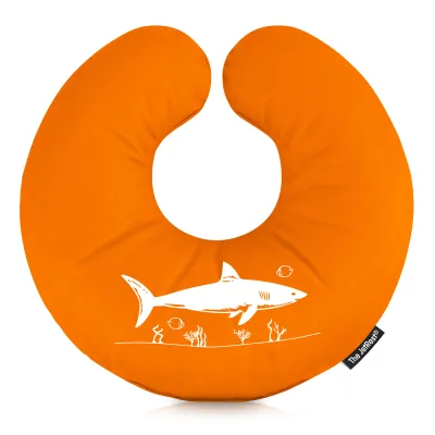 (30cm) (Shark Icon) Burnt Orange Soft Velvet Polyester Fabric (Personalised with Text)