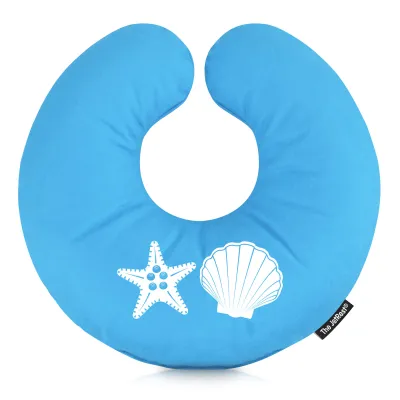 (30cm) (Starfish Icon) Sky Blue Soft Velvet Polyester Fabric (Personalised with Text)