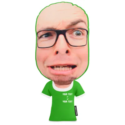 Regular Size (Golf Icon) Bright Green Soft Velvet Polyester Fabric (Personalised with Text)