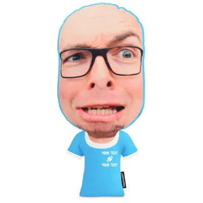 Regular Size (Rugby Icon) Sky Blue Soft Velvet Polyester Fabric (Personalised with Text)