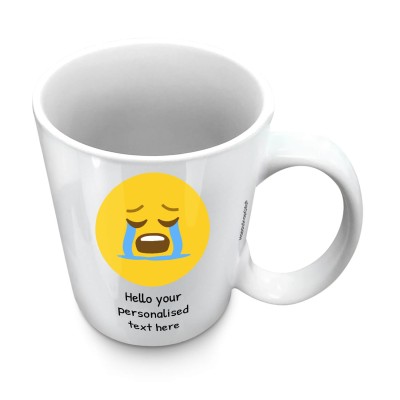 (10oz White) - Crying (Personalised with Text)