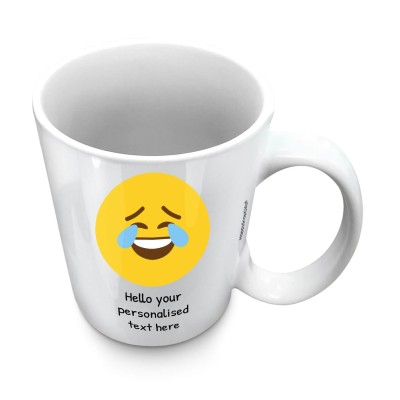 (10oz White) - Crying with Laughter (Personalised with Text)