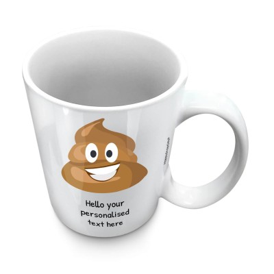 (10oz White) - Happy Poo   (Optional Personalised Gift Text)