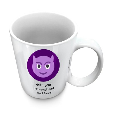 (10oz White) - Purple Devil (Personalised with Text)