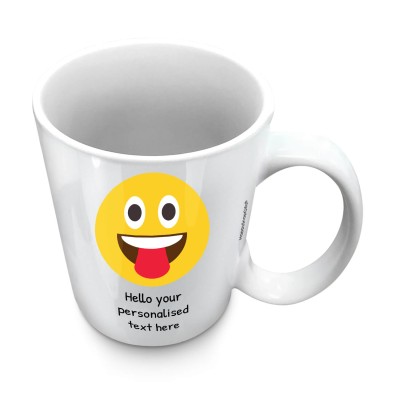 (10oz White) - Tongue Out (Personalised with Text)