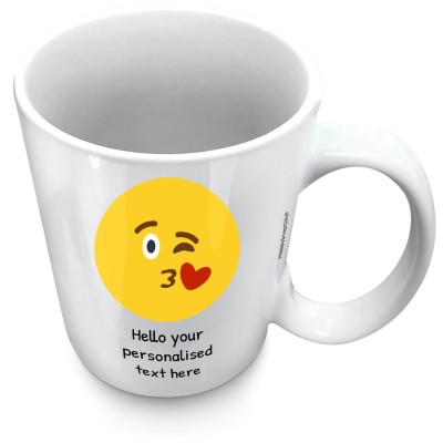 (XL 15oz White) - Kiss with a Wink (Personalised with Text)
