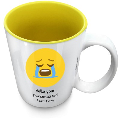 (XL 15oz Yellow) - Crying (Personalised with Text)