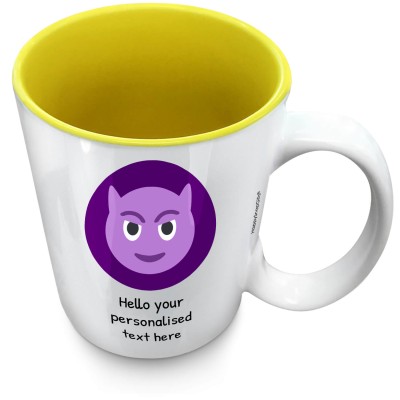 (XL 15oz Yellow) - Purple Devil (Personalised with Text)