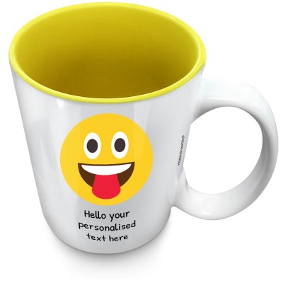 (XL 15oz Yellow) - Tongue Out (Personalised with Text)