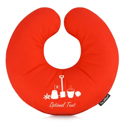 (30cm) (Bucket & Spade Icon) Red Soft Velvet Polyester Fabric