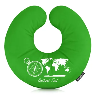 (30cm) (Globe and Compass Icon) Bright Green Soft Velvet Polyester Fabric