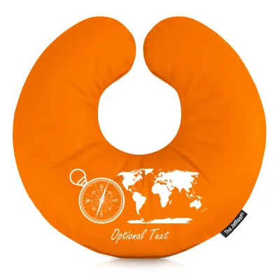 (30cm) (Globe and Compass Icon) Burnt Orange Soft Velvet Polyester Fabric
