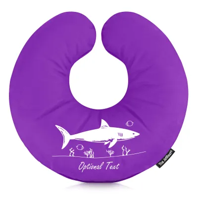 (30cm) (Shark Icon) Purple Soft Velvet Polyester Fabric