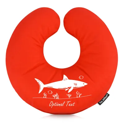 (30cm) (Shark Icon) Red Soft Velvet Polyester Fabric