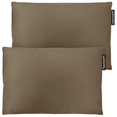 (30cm x 20cm Twin Pack) - Chocolate Luxury Cotton Fabric and Removable Cover (Personalised with Text)