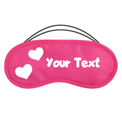 with Love Hearts Theme - Fuchsia Pink Polyester (Personalised with Text)