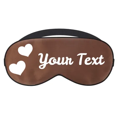 with Love Hearts Theme - Brown (Personalised with Text)