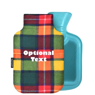 - 800ml Generic from Stock Available Colours - Tartan Check Fleece Fabric Removable Cover (Personalised with Text)