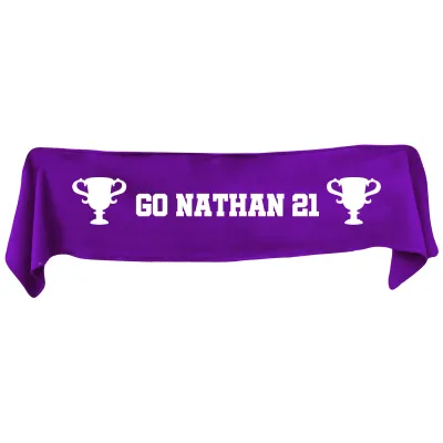 Large (145cm x 25cm) Champions Theme - Purple Fleece Fabric (Personalised with Text)