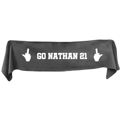 Large (145cm x 25cm) Middle Finger Theme - Grey Fleece Fabric (Personalised with Text)
