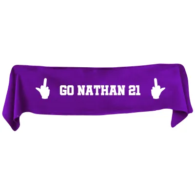 Large (145cm x 25cm) Middle Finger Theme - Purple Fleece Fabric (Personalised with Text)