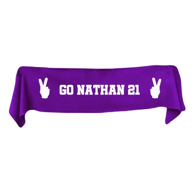 Medium (100cm x 20cm) Two Fingers Theme - Purple Fleece Fabric (Personalised with Text)