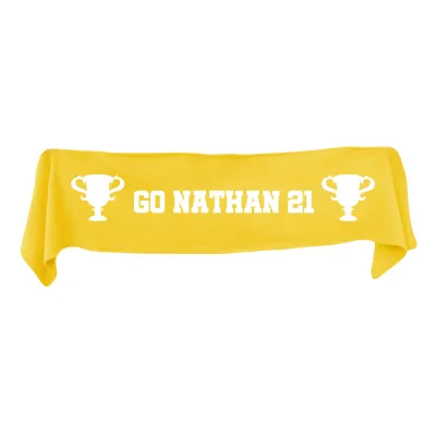 Medium (100cm x 20cm) Champions Theme - Yellow Fleece Fabric (Personalised with Text)