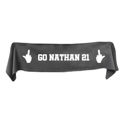 Medium (100cm x 20cm) Middle Finger Theme - Grey Fleece Fabric (Personalised with Text)