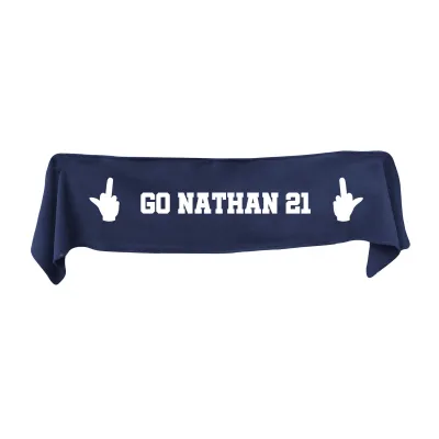 Small (75cm x 15cm) Middle Finger Theme - Navy Blue Fleece Fabric (Personalised with Text)