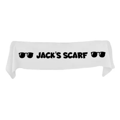 Medium (100cm x 20cm) with Sunglasses Theme - White Fleece Fabric (Personalised with Text)