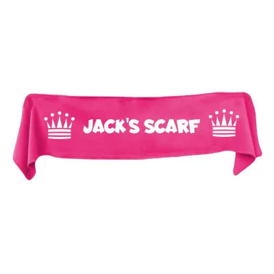 Medium (100cm x 20cm) with Princess Theme - Hot Pink (Fuchsia) Fleece Fabric (Personalised with Text)