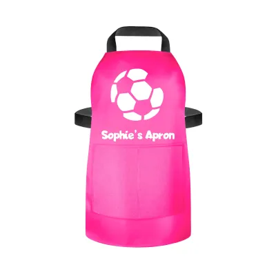 (70cm x 55cm) with Football Icon - Hot Pink Cotton Fabric (Personalised with Name) and Matching Fabric Pocket
