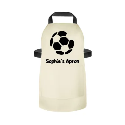 (70cm x 55cm) with Football Icon - Natural Organic Cotton (Personalised with Name) and Matching Fabric Pocket