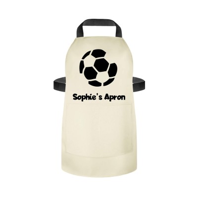 (70cm x 55cm) with Football Icon - Natural Cotton Fabric (Personalised with Name) and Matching Fabric Pocket